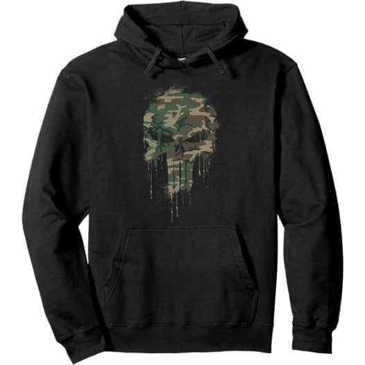 The Punisher Mens Camo Logo Hoodie