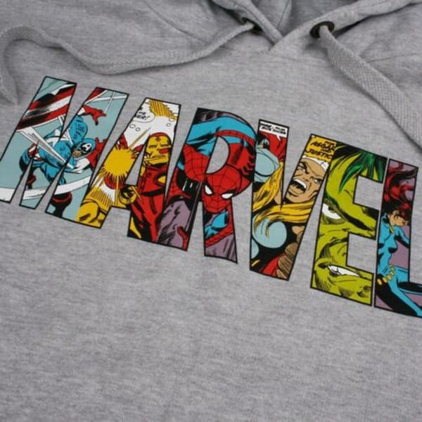 Marvel Mens Characters Logo Hoodie