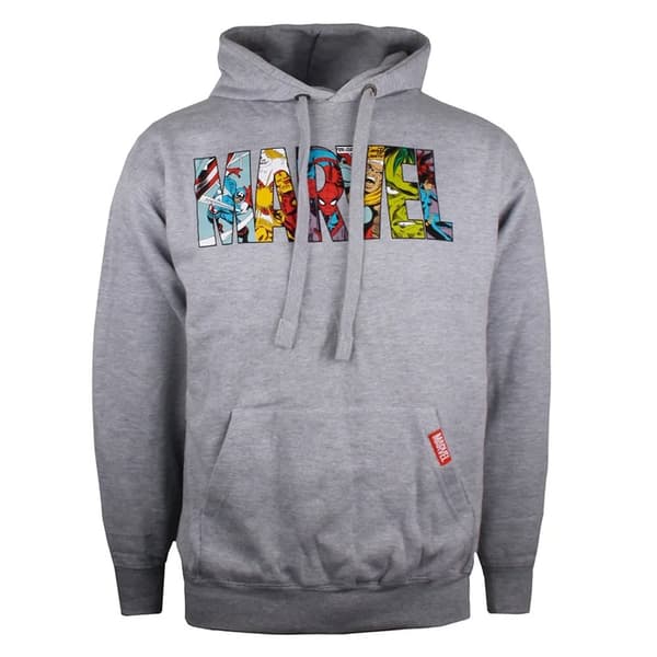 Marvel Mens Characters Logo Hoodie