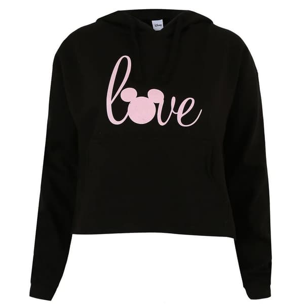 Disney Kvinnor/Damer Love Mickey Crop Hoodie