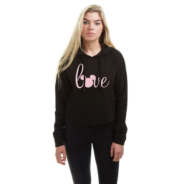Disney Kvinnor/Damer Love Mickey Crop Hoodie