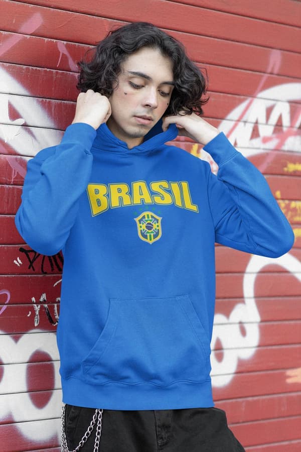 Brasil Hoodie blå - Huvtröja - Brasilien fotbollströja