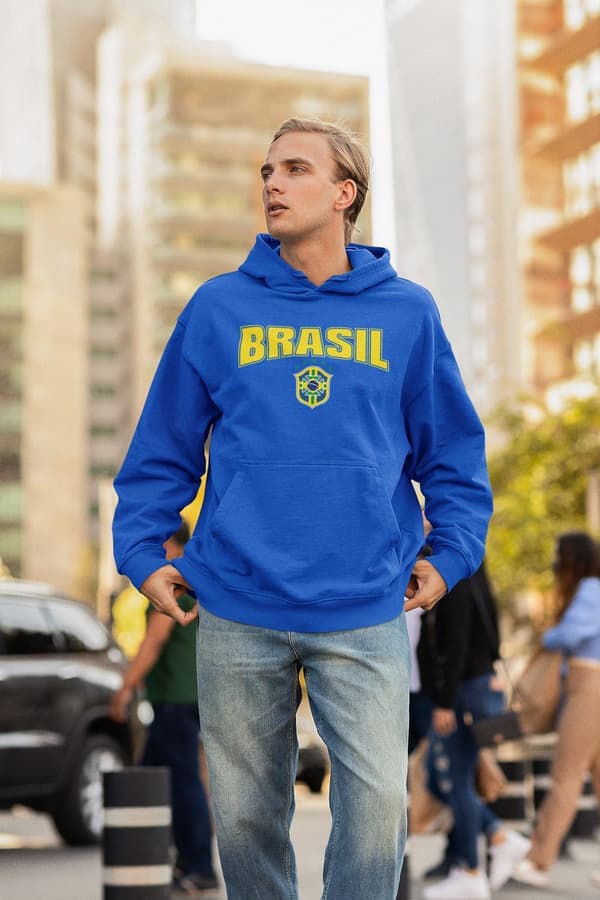 Brasil Hoodie blå - Huvtröja - Brasilien fotbollströja