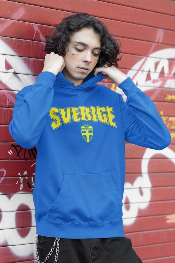 Sverige Hoodie blå - Huvtröja - Sverige fotboll hoodie