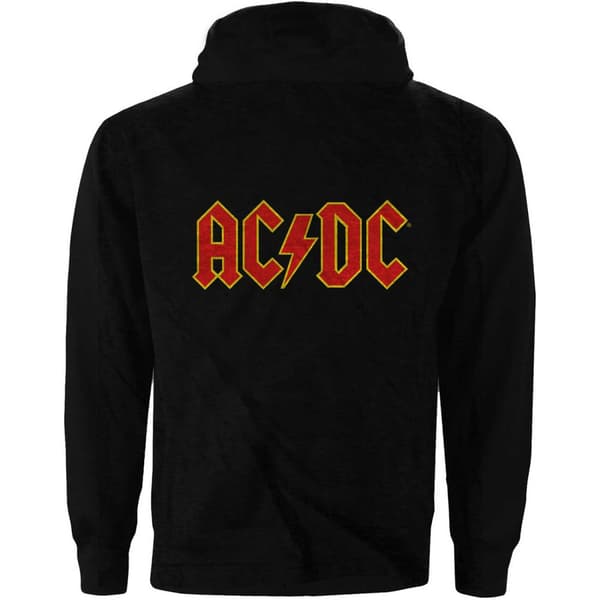 AC/DC Kvinnor/Damer med logotyp med baksidesteckning och dragkedja med hel dragkedja