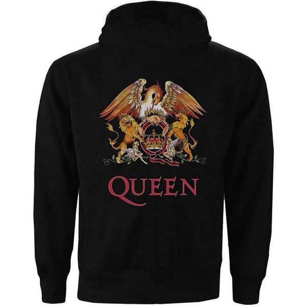 Queen Dame/Damer Classic Crest hættetrøje med lynlås