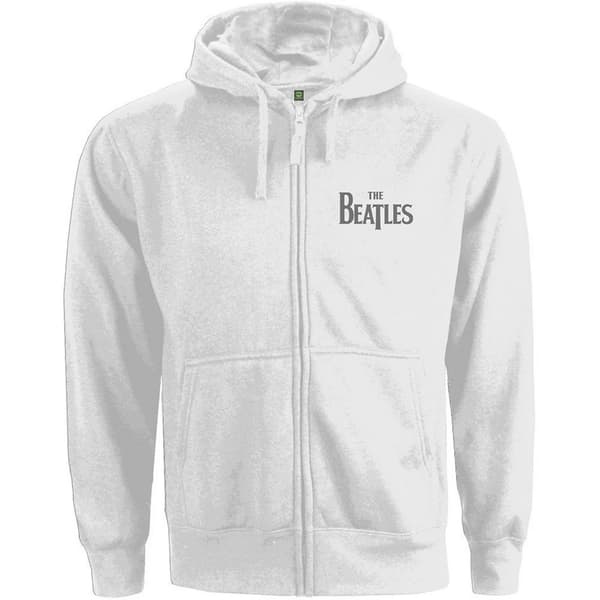 The Beatles Womens/Ladies Drop T Logo Full Zip Hoodie White S