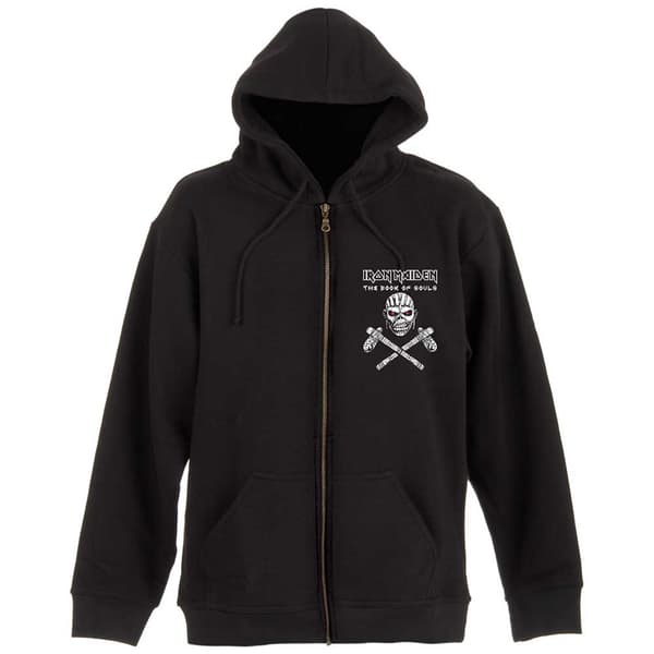 Iron Maiden Unisex Adult Eddie Axe Back Print Full Zip Hoodie Black L