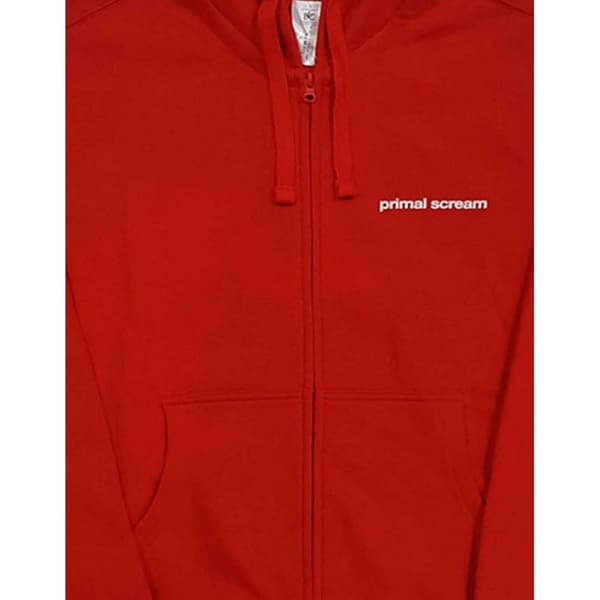 Primal Scream Unisex Screamadelica-hættetrøje med lynlås til voksne med Screamadelica-ryg