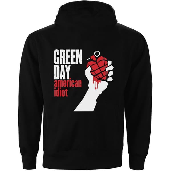 Green Day Kvinder/damer American Idiot med rygprint og lynlås med hætteklædning