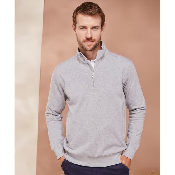 Henbury Unisex sweatshirt med bæredygtig kvart lynlås til voksne