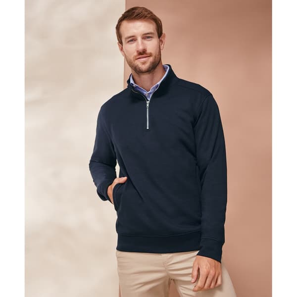Henbury Unisex sweatshirt med bæredygtig kvart lynlås til voksne