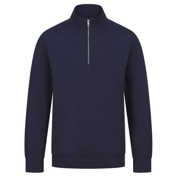 Henbury Unisex sweatshirt med bæredygtig kvart lynlås til voksne