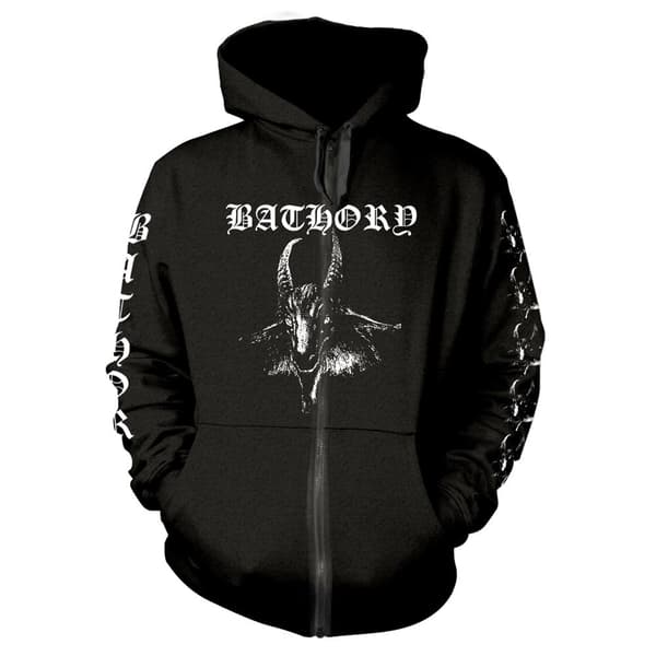 Bathory Unisex Adult Goat Full Zip Hoodie Black XL