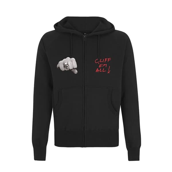 Metallica Unisex Adult Cliff Burton Fist Full Zip Hoodie Black M