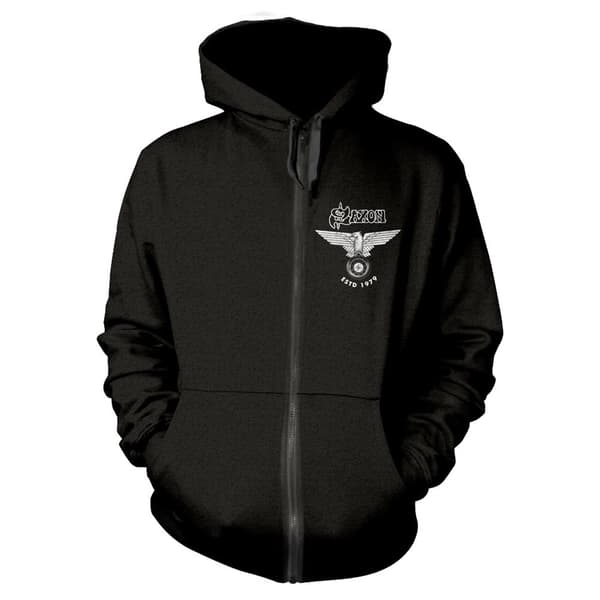 Saxon Unisex Adult ESTD 1979 Full Zip Hoodie Black S
