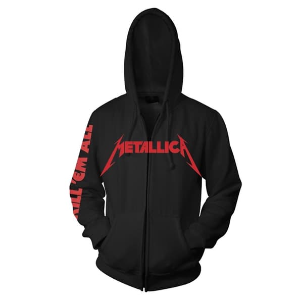Metallica Unisex Adult Kill Em All Full Zip Hoodie Black L