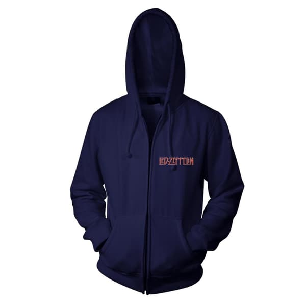 Led Zeppelin Unisex Adult Photo Full Zip Hoodie Blue M