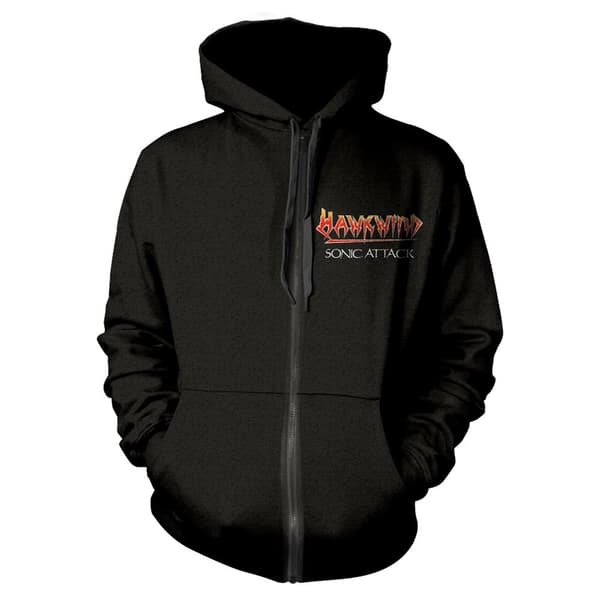 Hawkwind Unisex Adult Sonic Attack Full Zip Hoodie