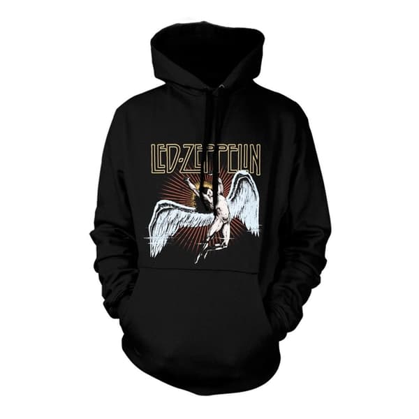 Led Zeppelin Unisex Icarus Burst Hoodie för vuxna Black S