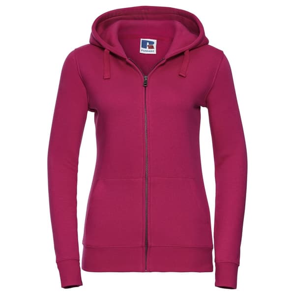 Russell Dame/Damer Authentic hættetrøje med lynlås med fuld lynlås Fuchsia S