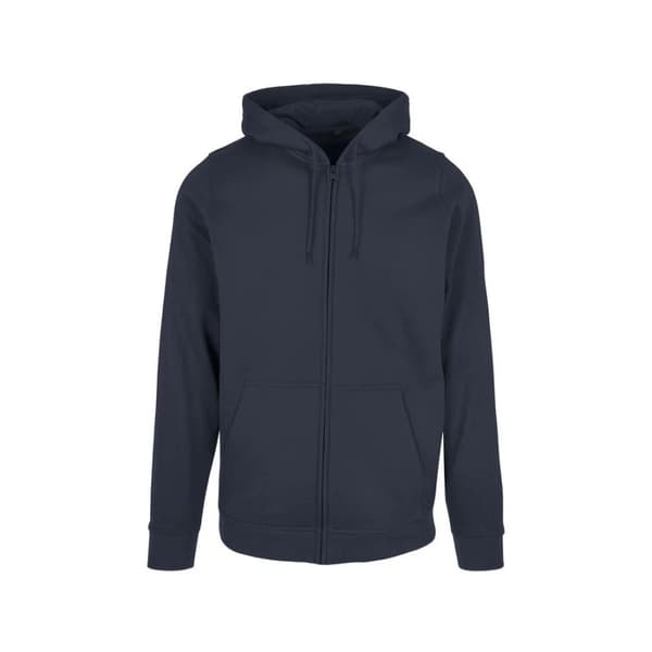 Build Your Brand Mens Plain Full Zip Hoodie