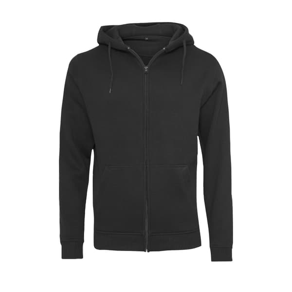 Build Your Brand Mens Plain Full Zip Hoodie