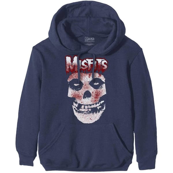 Misfits Unisex Adult Blood Drip Pullover Hoodie Navy Blue L