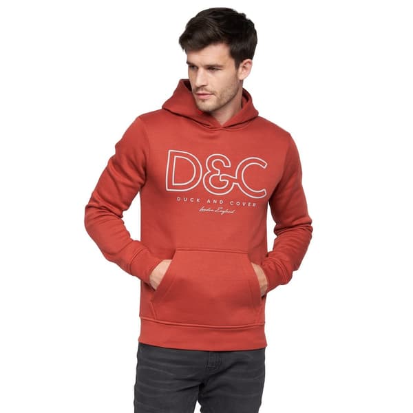 Duck and Cover Icarusa Hoodie för män Red L