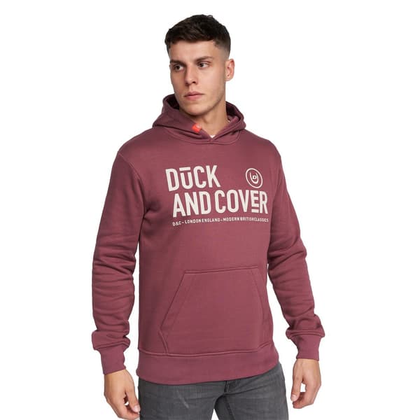Duck and Cover Mens Hillman Hoodie Wine S