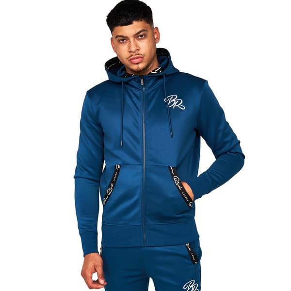 Born Rich Foletti Full Zip Hoodie för män Sailor Blue M