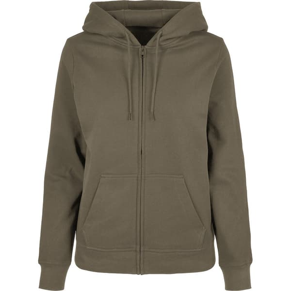 Build Your Brand Womens/Ladies Basic Hoodie med hel dragkedja