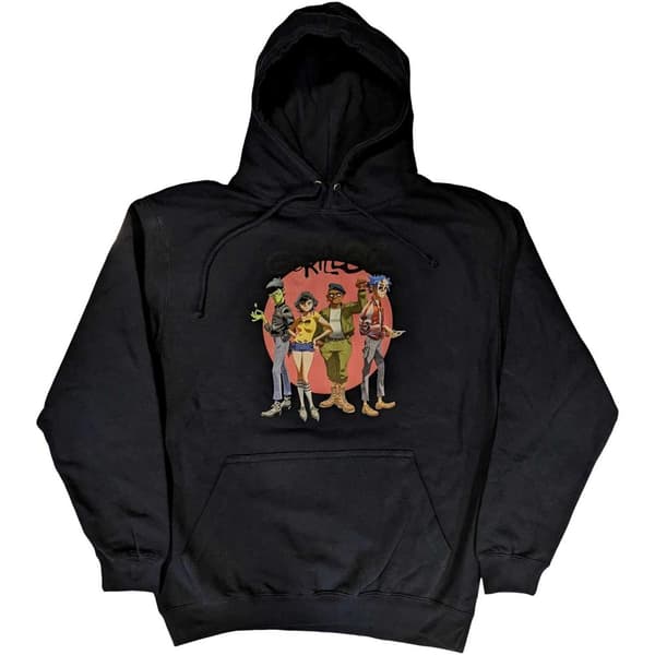 Gorillaz Unisex Adult Group Circle Rise Pullover Hoodie Navy Blue S