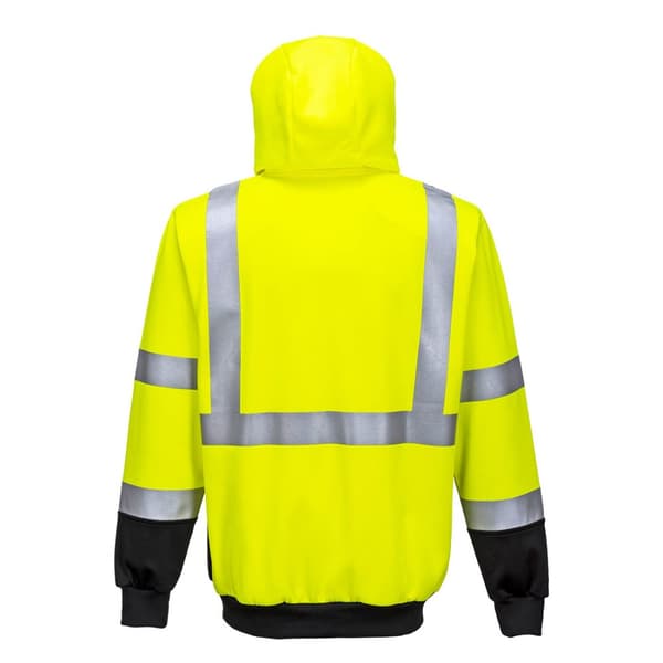 Portwest Mens Contrast Hi-Vis Full Zip Hoodie