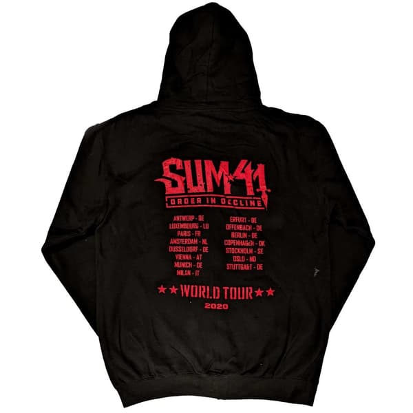 Sum 41 Unisex hættetrøje med lynlås til voksen med fuld lynlås til Tour 2020