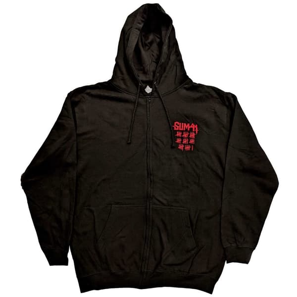 Sum 41 Unisex hættetrøje med lynlås til voksen med fuld lynlås til Tour 2020 Black XL