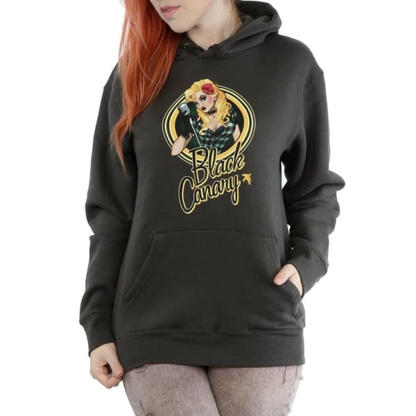 DC Bombshells Kvinnor/Damer Black Canary Heather Hoodie