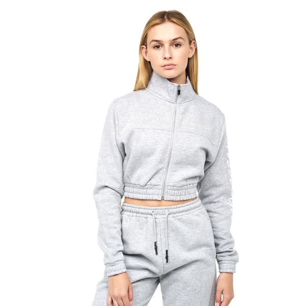 Crosshatch Milwalk - Huvtröja med dragkedja och gröpning för damer/damer Grey Marl M