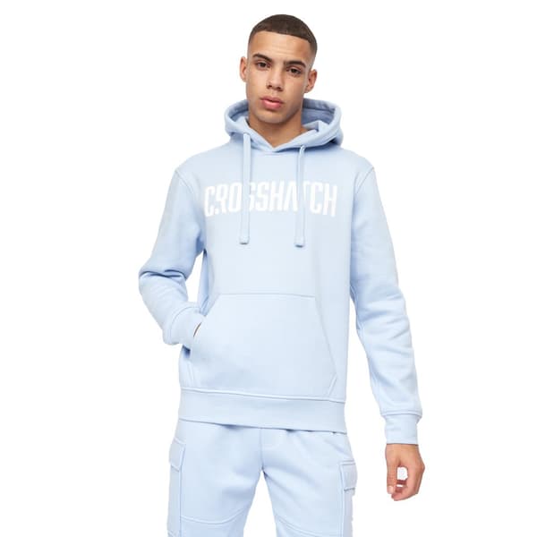 Crosshatch Mens Holdouts Hoodie Light Blue L
