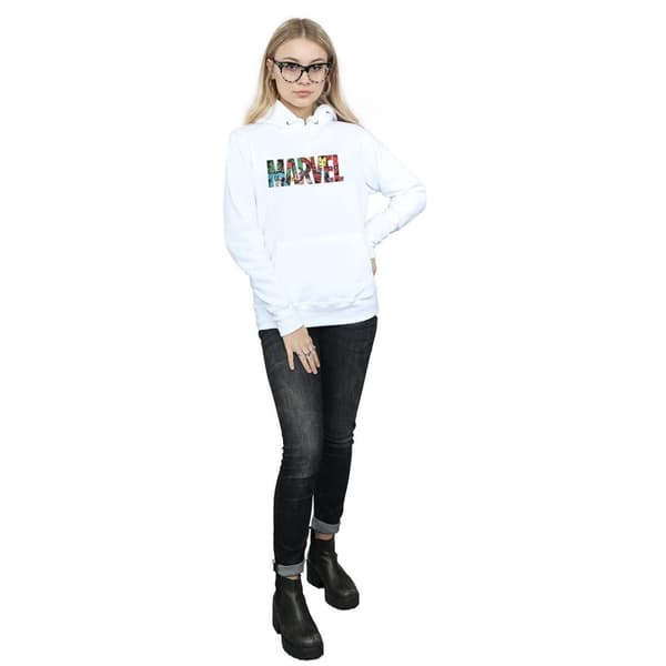 Marvel Comics Huvtröja med infälld logotyp i ljung för kvinnor/damer