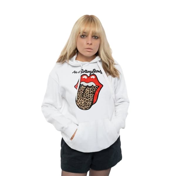 The Rolling Stones Unisex-hættetrøje med leopardtunge til voksne