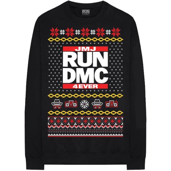 Run DMC Unisex Adult Holiday Christmas Sweatshirt Black XXL