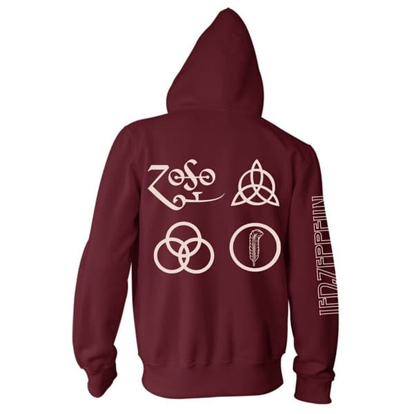 Led Zeppelin Unisex Adult Symbols Zipped Hoodie