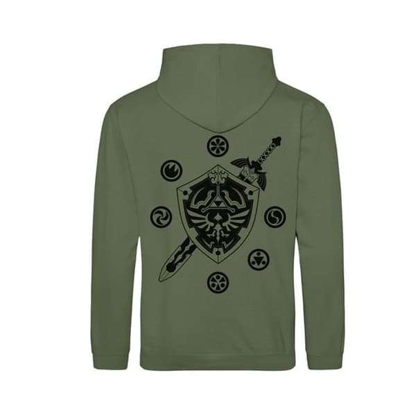 Legend Of Zelda Unisex Adult Logo & Shield Hoodie