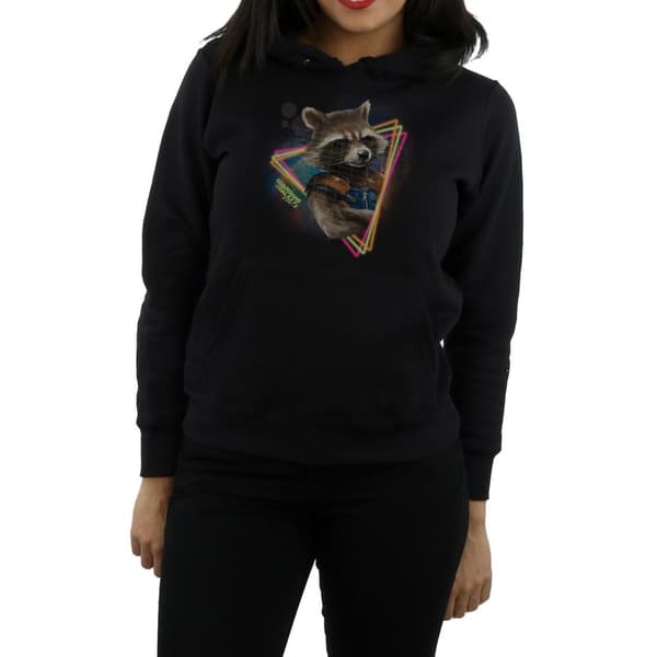 Guardians Of The Galaxy Womens/Ladies Rocket Raccoon Neon Cotton Hoodie