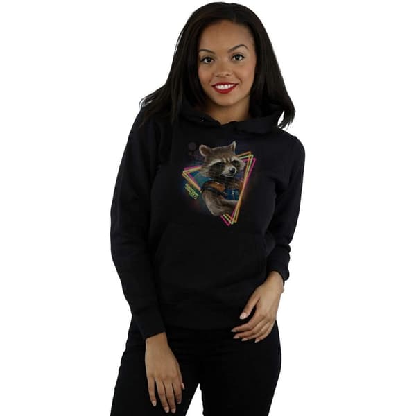 Guardians Of The Galaxy Womens/Ladies Rocket Raccoon Neon Cotton Hoodie