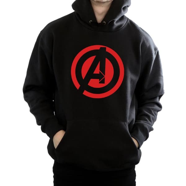 Avengers Assemble Mens Solid Cotton Logo Hoodie