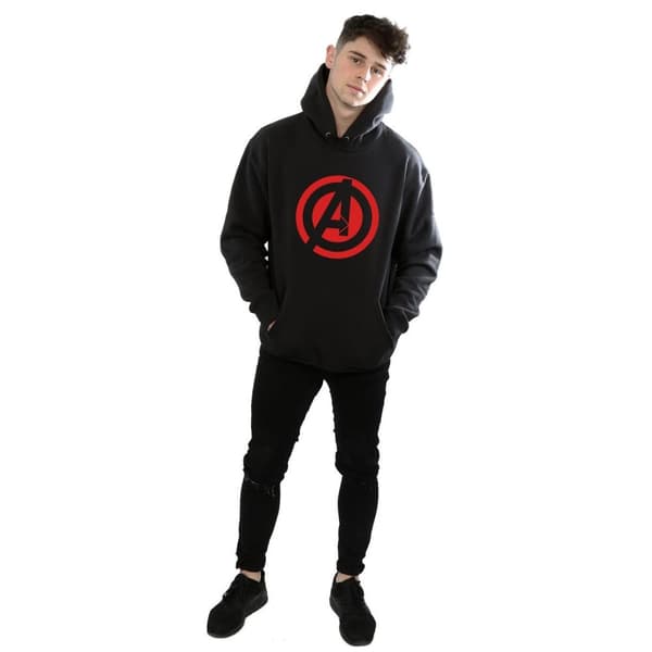 Avengers Assemble Mens Solid Cotton Logo Hoodie