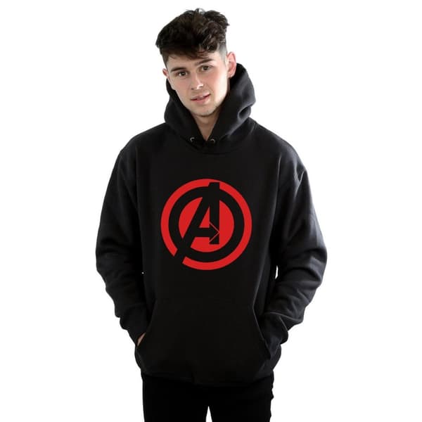 Avengers Assemble Mens Solid Cotton Logo Hoodie
