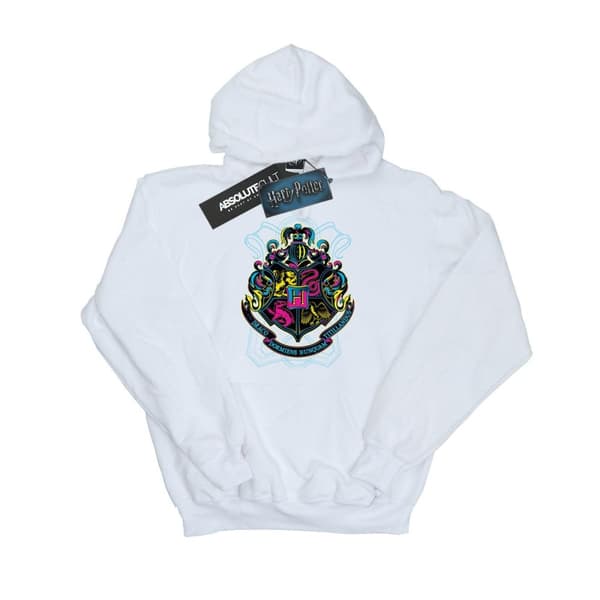 Harry Potter Girls Hogwarts Crest Cotton Hoodie White 12-13 Years